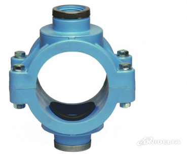 PP 20 x ½" Doppel - Anbohrschelle IG mit Verstärkung blau | PN16