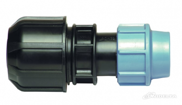 PP 15 - 22 x 25 Spezialkupplung für Übergänge von PE auf Stahl, Kupfer, Blei und Kunststoff