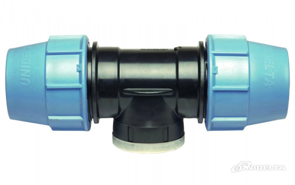 PP 25 x ½" x 25 T-Stück 90° mit Innengewinde am Mittelstutzen