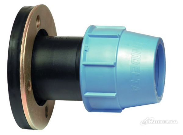 PP 63 x 65 (2½") Flansch-Muffenstück mit Klemmverschraubung