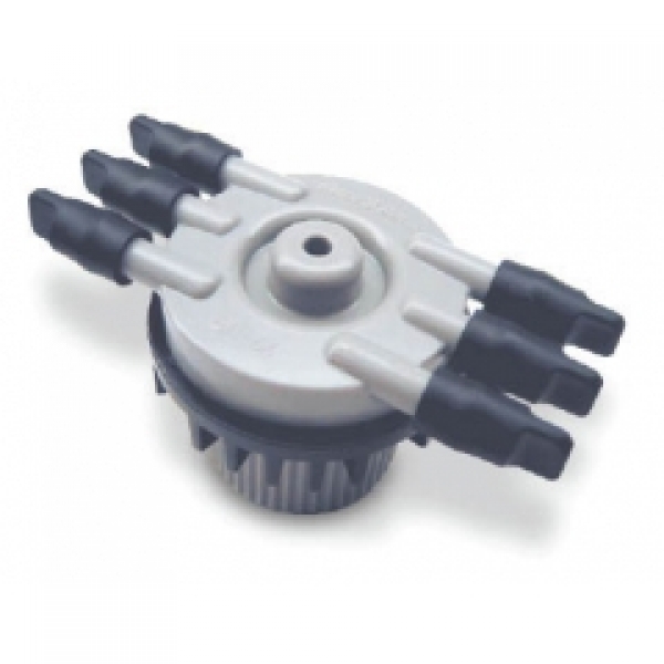 Anschlussverteiler mit 6 Ausgängen 1/4“ x 1/2“ für SXB/XS AUF ERDSPIESS: Einstellbare Micro-Sprüher auf Erdspieß